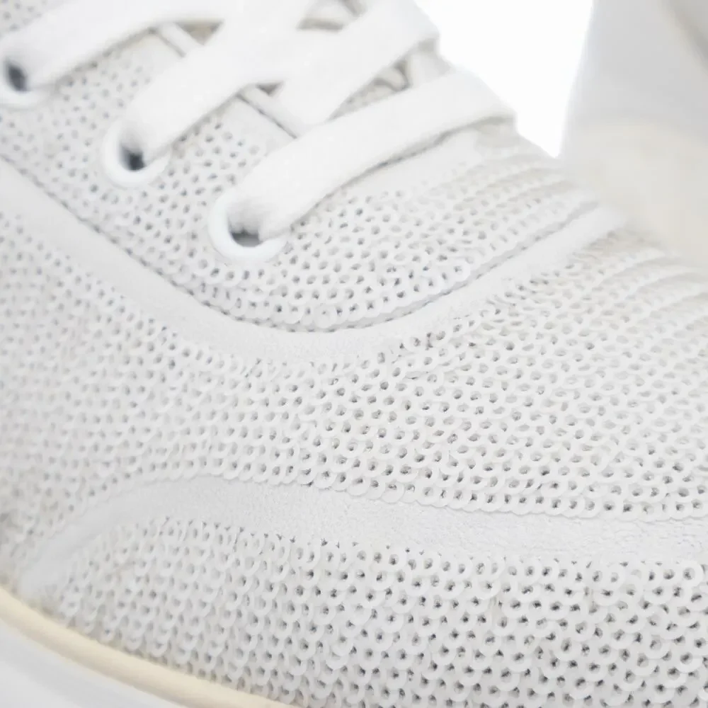 $1K CHANEL 2020 White Sequin Leather CC Low-Top Sneakers Trainers 39.5 US 9.5